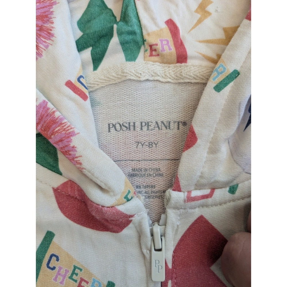 Posh Peanut Full Zip Hoodie Ruffle Cheerleader Bamboo Viscose Girls 7/8 - Picture 3 of 7